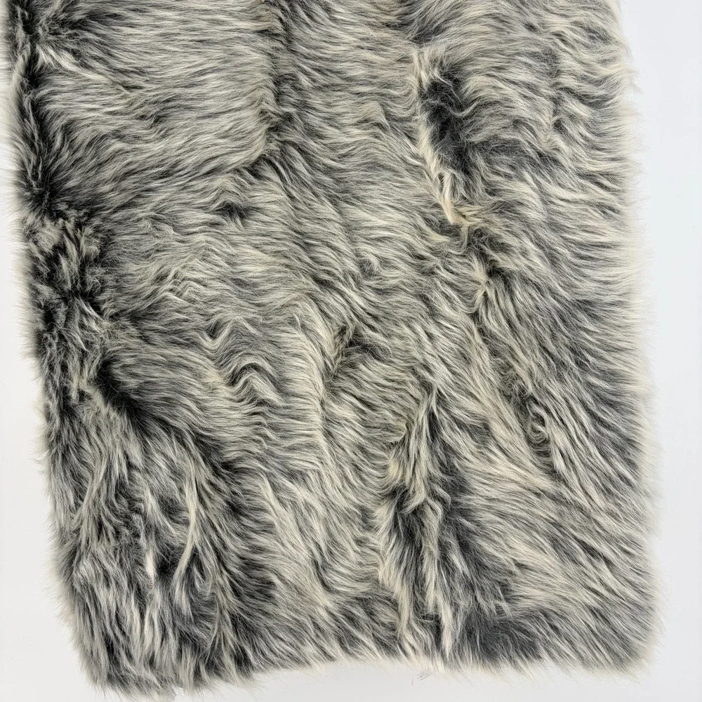 POTTERY BARN Stewart Plaid Faux Fur Back Throw 60